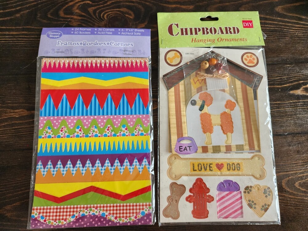 Chipboard DIY Dog Christmas Tree Ornaments + Scrapbook Border - NEW #24